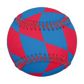 青と赤のバイエルダイヤモンド国旗のパターン 野球ボール (裏面)