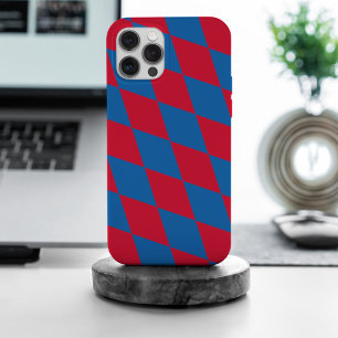 青と赤のバイエルダイヤモンド国旗のパターン iPhone 15 PRO MAXケース