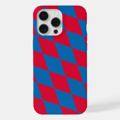 青と赤のバイエルダイヤモンド国旗のパターン iPhoneケース (裏面)