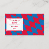 青と赤のバイエルンのダイヤモンド国旗のパターン 名刺 (裏面)