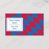 青と赤のバイエルンのダイヤモンド国旗のパターン 名刺 (裏面)