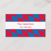 青と赤のバイエルンのダイヤモンド国旗のパターン 名刺 (裏面)