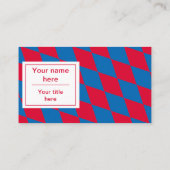 青と赤のバイエルンのダイヤモンド国旗のパターン 名刺 (裏面)