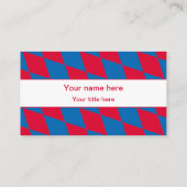 青と赤のバイエルンのダイヤモンド国旗のパターン 名刺 (裏面)