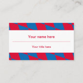 青と赤のバイエルンのダイヤモンド国旗のパターン 名刺 (裏面)