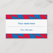 青と赤のバイエルンのダイヤモンド国旗のパターン 名刺 (裏面)