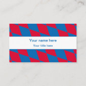 青と赤のバイエルンのダイヤモンド国旗のパターン 名刺 (裏面)