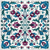 青と赤のパターン(の模様が)あるタイル ノートブック