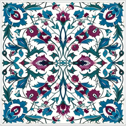 青と赤のパターン(の模様が)あるタイル ノートブック