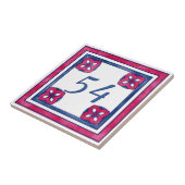 青と赤のビッグハウス番号 タイル (側面)