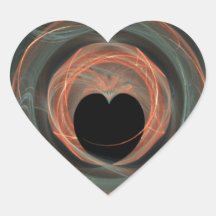 青と赤のフラクタルアートの囲まれたハート