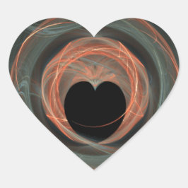 青と赤のフラクタルアートの囲まれたハート ハートシール