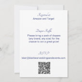 青と赤のフローラベビーシャワー招待状 招待状 (裏面)