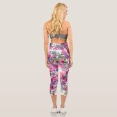 青と赤のフローラ合成抽象芸術 カプリレギンス (裏面)