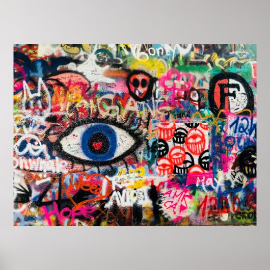 青と赤のフローラ ポスター (正面)