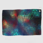 青と赤のプラスチックの下の岩またはアルミニウム箔 ゴルフタオル (横)