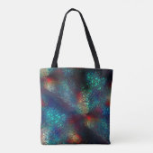 青と赤のプラスチックの下の岩またはアルミニウム箔 トートバッグ (裏面)