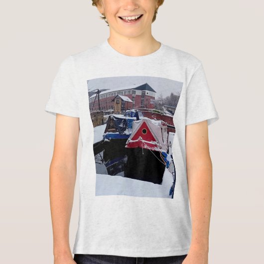 青と赤のボート トライブレンドTシャツ (正面)