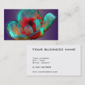 青と赤のメタリックマグノリア 名刺 (正面/裏面)