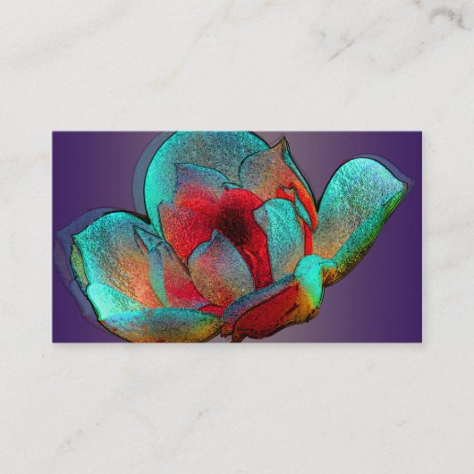 青と赤のメタリックマグノリア 名刺 (正面)