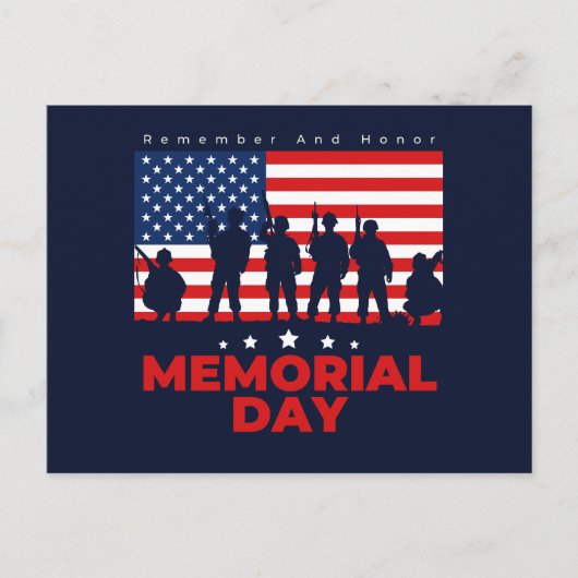 青と赤のメモリアルデー ポストカード (正面)
