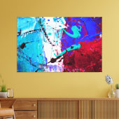 青と赤のモダン壁の装飾 キャンバスプリント (インサイチュ (リビング))