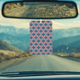 青と赤のモロッコのトレリス、ラティス、クローバー カーエアーフレッシュナー