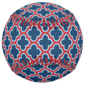 青と赤のモロッコのトレリス、ラティス、クローバー ソフトボール (正面)