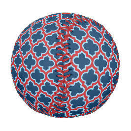 青と赤のモロッコのトレリス、ラティス、クローバー 野球ボール