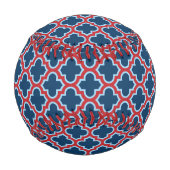 青と赤のモロッコのトレリス、ラティス、クローバー 野球ボール (正面)