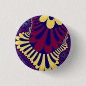 青と赤のループ 缶バッジ (正面)