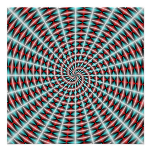 青と赤のレイスパイラルウィーブ ポスター (正面)
