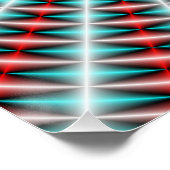 青と赤のレイスパイラルウィーブ ポスター (コーナー)