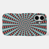 青と赤のレイスパイラルウィーブ Case-Mate iPhoneケース (裏面 (横))