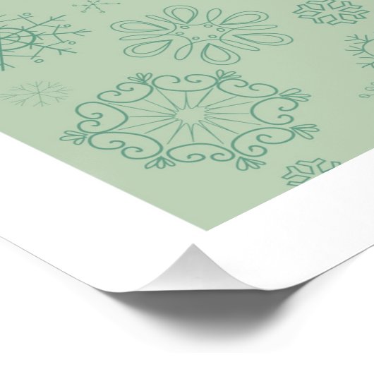 青と赤のレトロクリスマスオーナメント ポスター (コーナー)