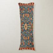 青と赤の不思議な東洋のじゅうたん模様 ボディピロー (正面縦)