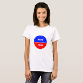 青と赤の円の上の名前と年 Tシャツ (正面フル)