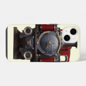 青と赤の列車 iPhoneケース (裏面横)