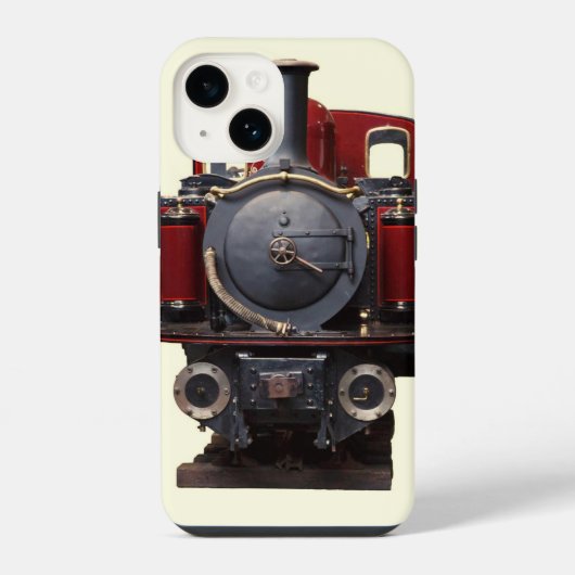 青と赤の列車 iPhoneケース (裏面)