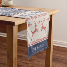 青と赤の北欧クリスマスパターン