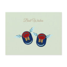 青と赤の可愛い翼の小さな靴