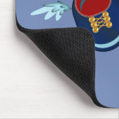 青と赤の可愛い翼の小さな靴 マウスパッド (コーナー)