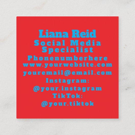 青と赤の名刺 スクエア名刺 (裏面)