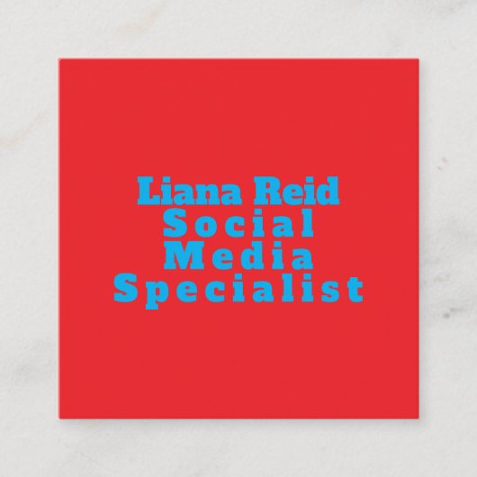 青と赤の名刺 スクエア名刺 (正面)