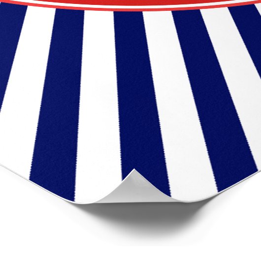 青と赤の帆船 ポスター (角)