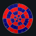 青と赤の幾何学的デザイン付きダーツボード ダーツボード<br><div class="desc">このダーツボードは、誕生日や卒業10代の、または特別な日の男の子のための完璧な贈り物である。さあ準備して狙って撃て！</div>