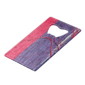 青と赤の手作りタイ・シルク クレジットカード栓抜き (裏面アングル)