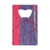 青と赤の手作りタイ・シルク クレジットカード栓抜き (裏面)