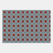 青と赤の抽象芸術幾何学的ラッピング紙 ラッピングペーパーシート (正面3)