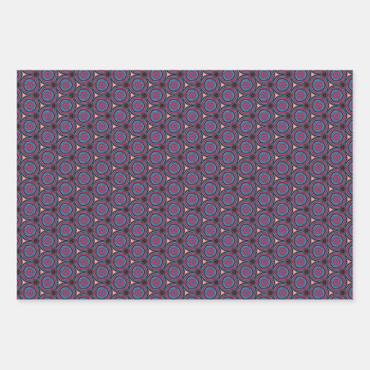 青と赤の抽象芸術幾何学的ラッピング紙 ラッピングペーパーシート (正面2)